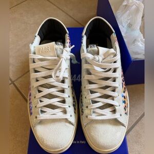 P448 Women's Shoes Nib P448 Jack Leopard Print Hologram Low Top Sneakers